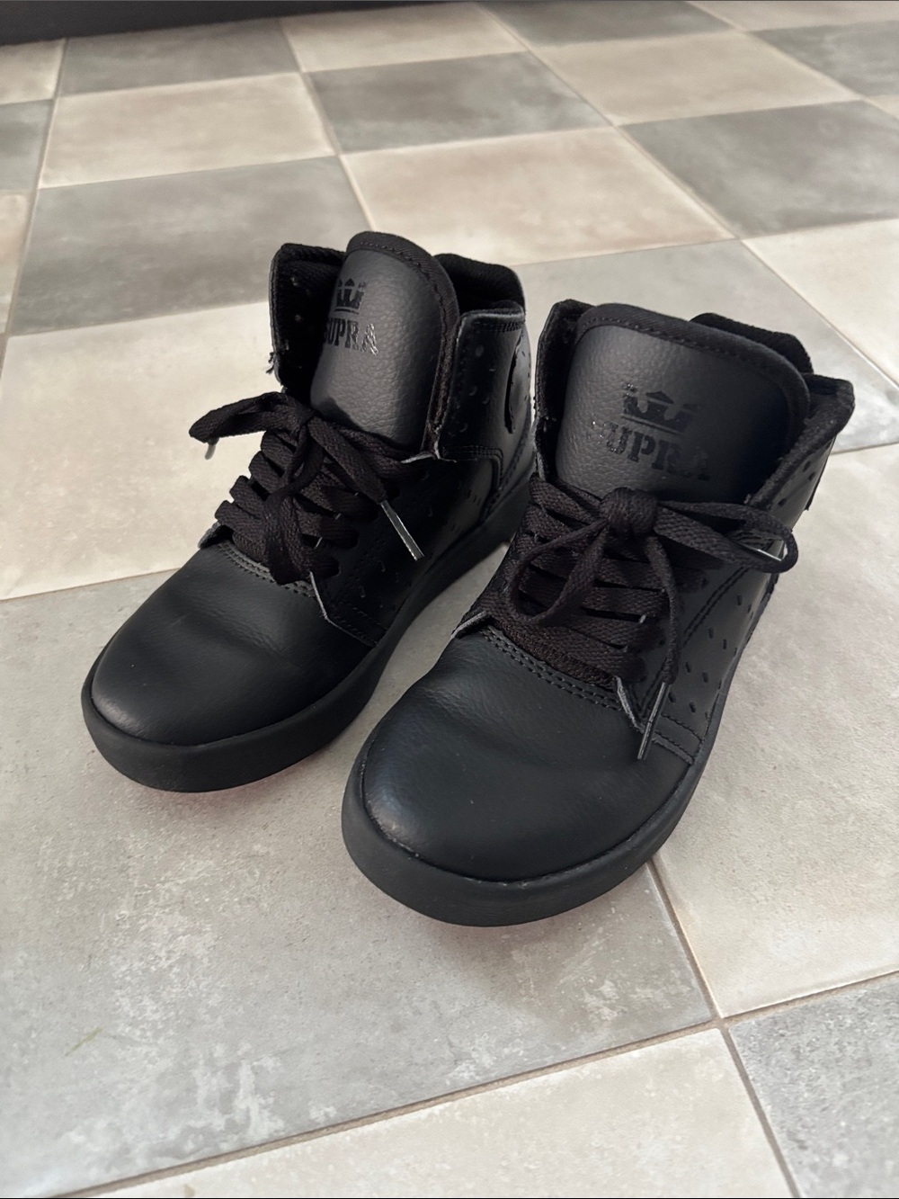 Supra Kids Black High-Top Sneakers